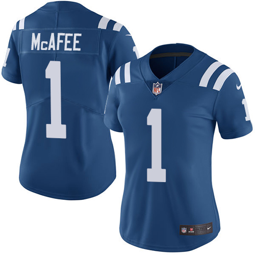 Indianapolis Colts #1 Limited Pat McAfee Royal Blue Nike NFL Home Women Vapor Untouchable jerseys->youth nfl jersey->Youth Jersey